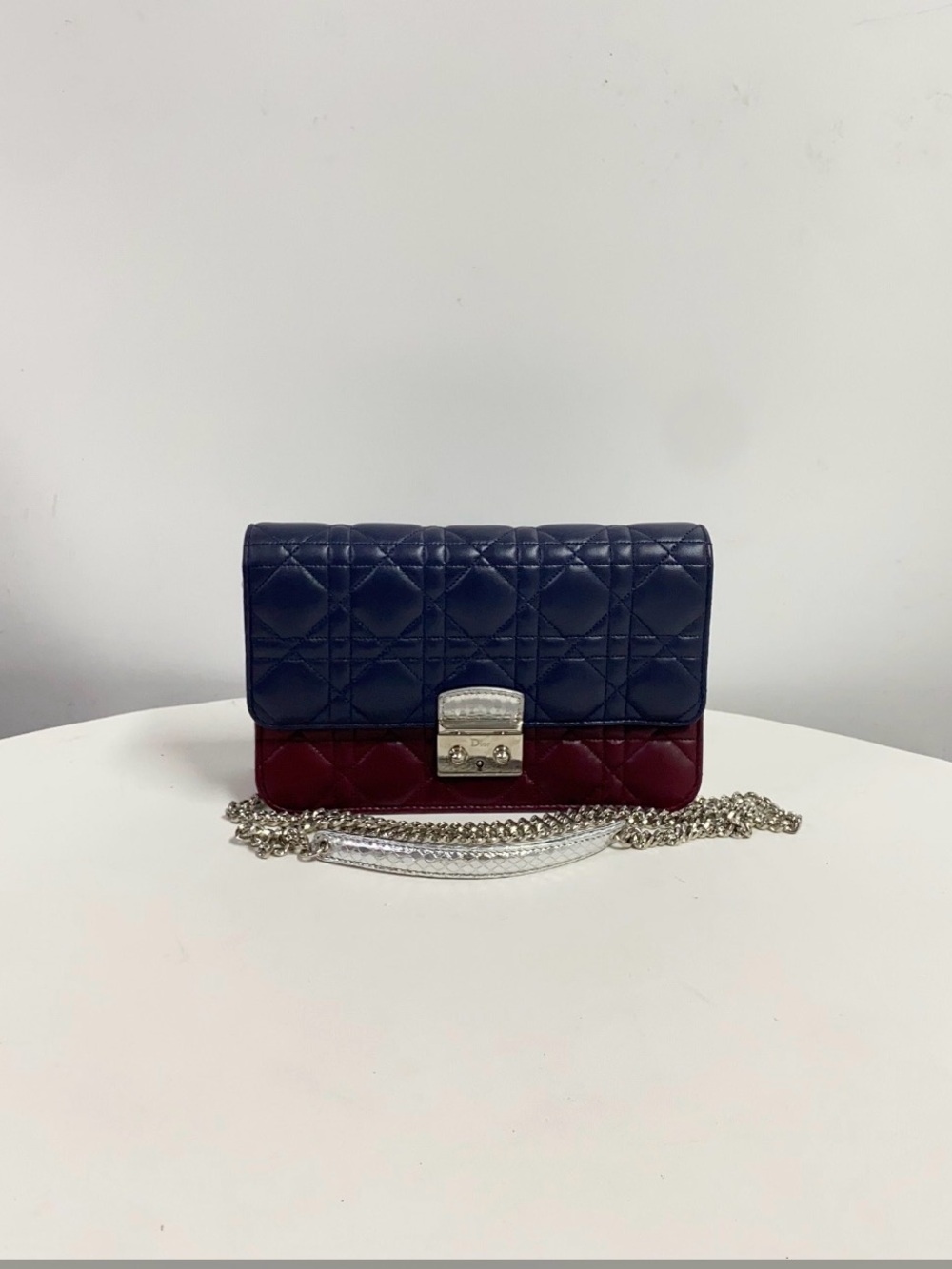 Dior Quilted Three-Tone Crossbody - Deep Purple, Burgundy & with Silver Python - Picture 12 of 12